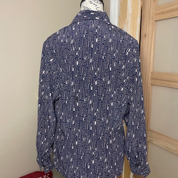 Evan Picone Women's Button Up Long Sleeve Shirt Blouse Multicolor Size 8 - Picture 7 of 9